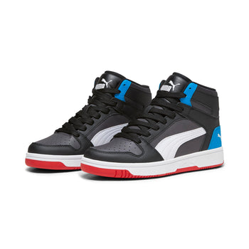 Sneakers alte da ragazzo nere con dettagli blu Puma Rebound Layup SL Jr, Brand, SKU s352500176, Immagine 0